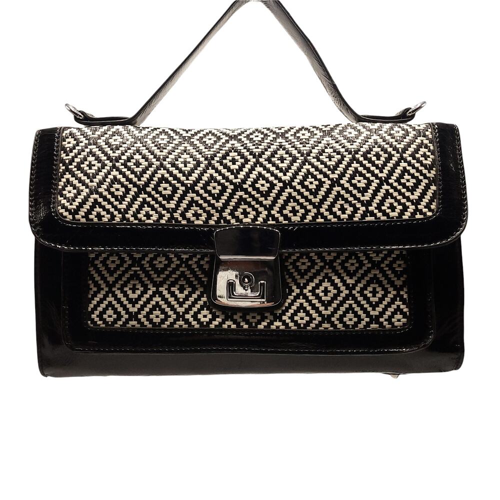 New Melie Bianco Patent Leather Crossbody Purse